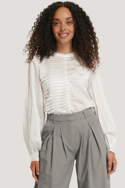 Na-kd Classic Pleated Detail Blouse - White
