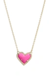 Kendra Scott Ari Heart Pendant Necklace In Rhod Watercolor Illusion