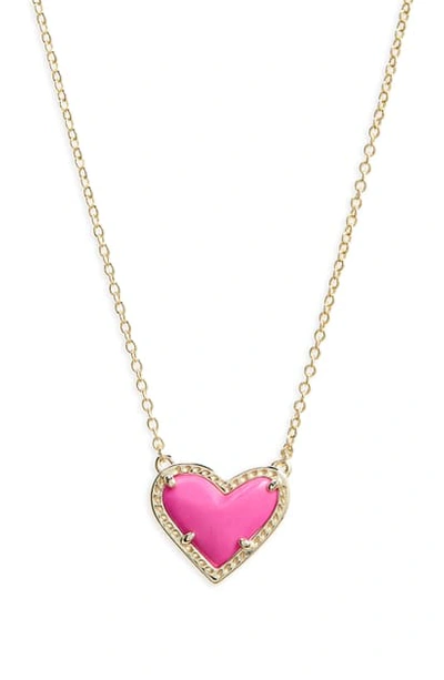 Kendra Scott Ari Heart Pendant Necklace In Rhod Watercolor Illusion