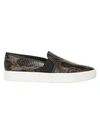 Vince Women's Blair Snakeskin-embossed Leather Slip-on Sneakers In Coffee