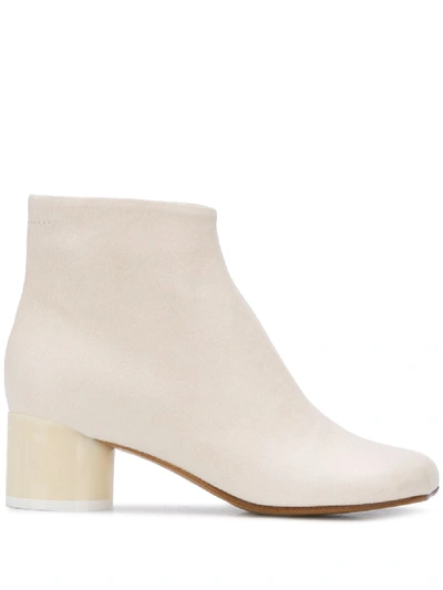 Mm6 Maison Margiela Zipped Ankle Boots In Neutrals