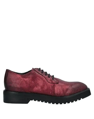 Crime London Laced Shoes In Maroon