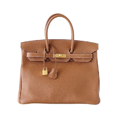 Pre-owned Hermes Birkin 35 Bag Coveted Gold Togo Gold Hardware Iconic Classic In Brown