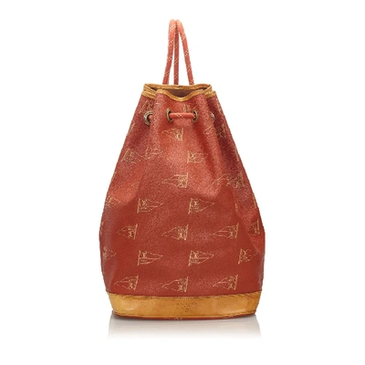 Pre-owned Louis Vuitton 1995 Lv Cup St. Tropez Drawstring Backpack In Red