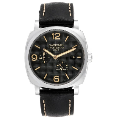 Panerai Radiomir 1940 3 Days Gmt Automatic Acciaio 45mm Stainless Steel And Leather Watch, Ref. No. Pam00627 In Not Applicable