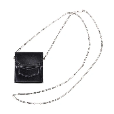 Pre-owned Hermes Micro Sac 70mm Noir Villandry Palladium Paper Clip Chain Limited Edition In Black