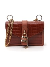 CHLOÉ ABY BROWN LEATHER SHOULDER BAG,5FE90AD5-6628-E9FB-598E-9E45F9331824