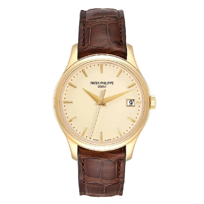 Pre-owned Patek Philippe Calatrava Hunter Case Yellow Gold Automatic Mens Watch 5227 In Not Applicable