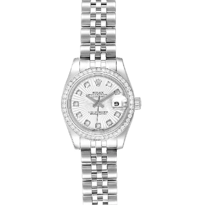 Rolex Datejust 26 Steel White Gold Mop Diamond Ladies Watch 179384 In Not Applicable
