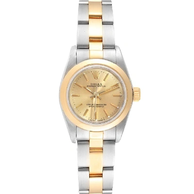 Rolex Oyster Perpetual Nondate Steel Yellow Gold Ladies Watch 67183 In Not Applicable