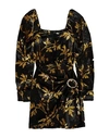 Dodo Bar Or Mona Draped Metallic Velvet-jacquard Mini Dress In Black