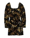 Dodo Bar Or Mona Draped Metallic Velvet-jacquard Mini Dress In Black