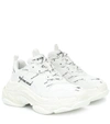 Balenciaga All-over Logo Triple S Sneakers In White