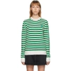 ACNE STUDIOS GREEN & WHITE BRETON STRIPE SWEATER