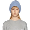 ACNE STUDIOS ACNE STUDIOS BLUE RIB KNIT PATCH BEANIE