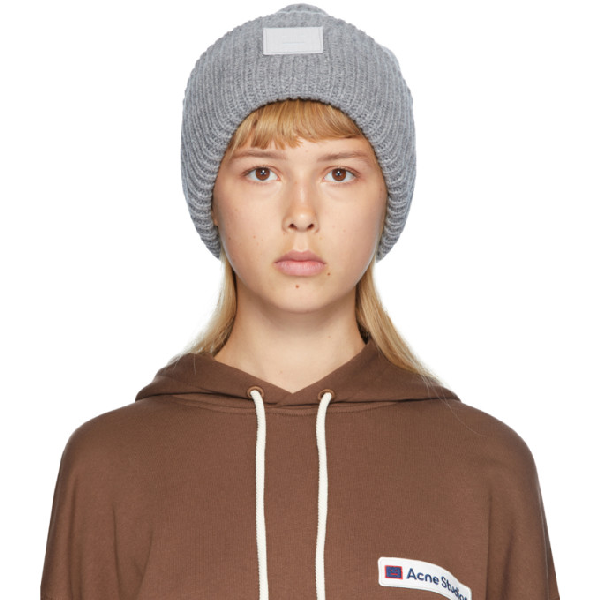 acne studios grey beanie