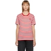 ACNE STUDIOS ACNE STUDIOS RED AND WHITE CLASSIC FIT STRIPED T-SHIRT