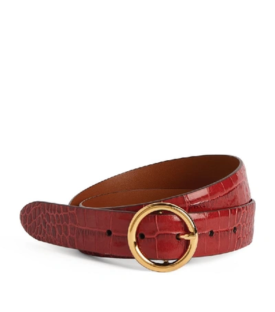 Anderson's Croc-embossed Circle Buckle Belt