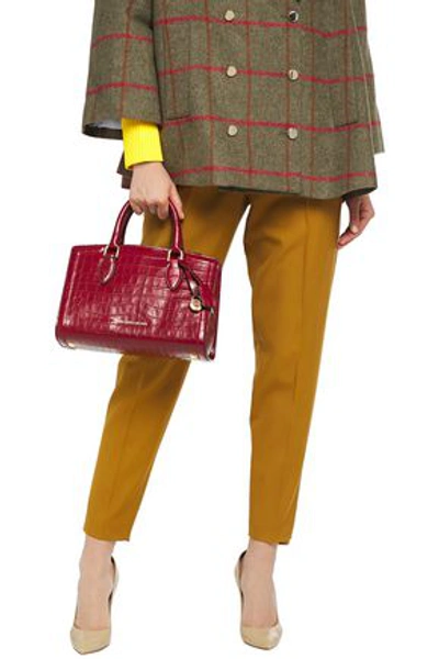 Michael Michael Kors Croc-effect Leather Tote In Claret