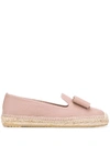 FERRAGAMO SANNIO LEATHER ESPADRILLES