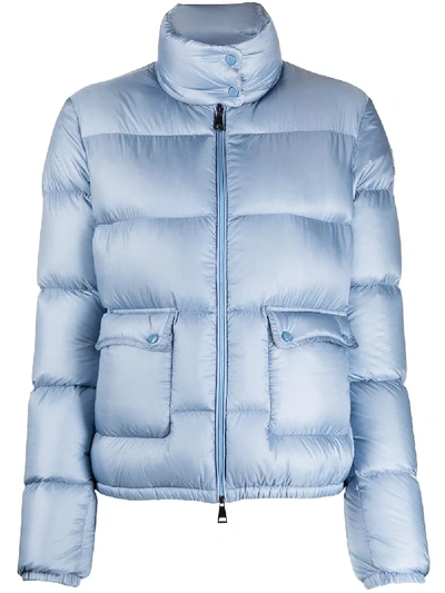 Moncler Padded Zip-up Jacket In Blue