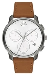 MOVADO BOLD CHRONOGRAPH LEATHER STRAP WATCH, 42MM,3600631