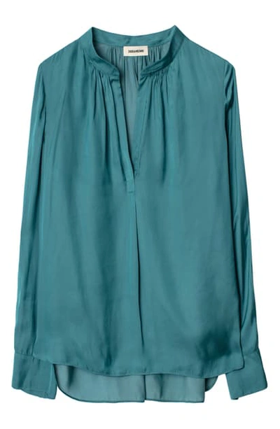 Zadig & Voltaire Tink Satin Blouse In Eucalyptus