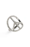 SHERYL LOWE PEACE SIGN RING,R0075-7