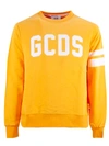 Gcds Embroidered Logo Crew-neck Sweatshirt In Arancio