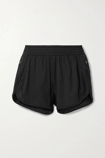 All Access Rave Run Mesh-paneled Stretch Shorts In Black