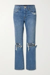 BRANDON MAXWELL DISTRESSED BOYFRIEND JEANS