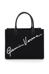 VERSACE CANVAS TOTE BAG WITH LOGO SIGNATURE