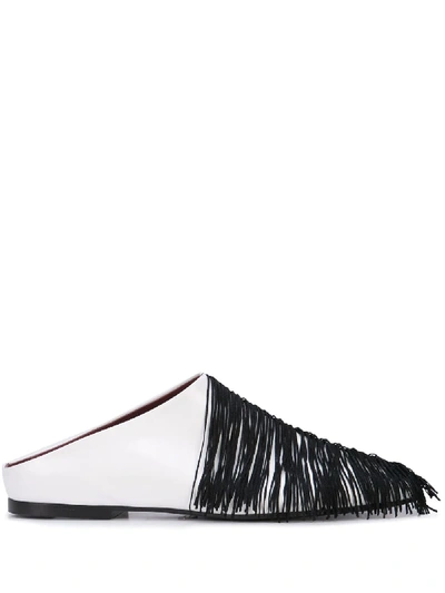 Proenza Schouler Fringe Mules In White