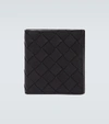 Bottega Veneta Folded Leather Wallet In Black