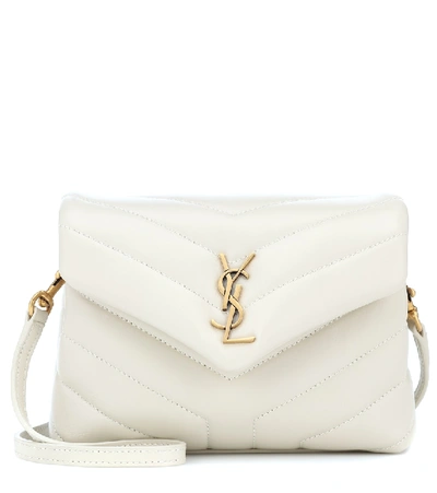 Saint Laurent Toy Loulou Leather Shoulder Bag In White