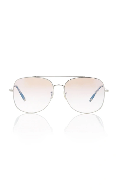 Oliver Peoples Women's Taron Metal Square-frame Sunglasses In Silver