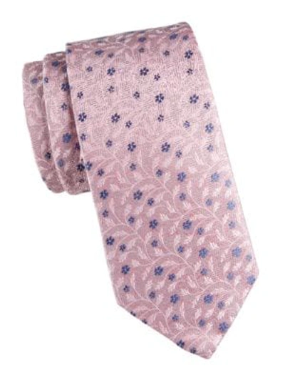 Eton Men's Floral Silk Tie In Pink