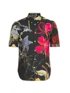 ALEXANDER MCQUEEN SHORT-SLEEVE FLORAL COTTON SHIRT,400012610561