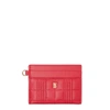 BURBERRY RED QUILTED LEATHER CARD HOLDER,3203377