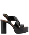 SEE BY CHLOÉ SEE BY CHLOÉ CROSSOVER PLATFORM SANDALS
