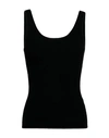 Vince Cotton-blend Tank Top In Black
