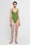 Fendi Checked Swimsuit In Green
