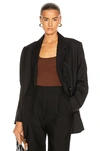 Totême Loreo Oversized Double-breasted Woven Blazer In Black