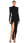 ALEXANDRE VAUTHIER RUCHED LONG SLEEVE GOWN,ALEF-WD148