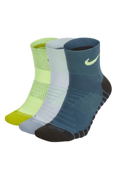 Nike Dri-fit 3-pack Everyday Max Cushioned Socks In Blue-green Multi-color