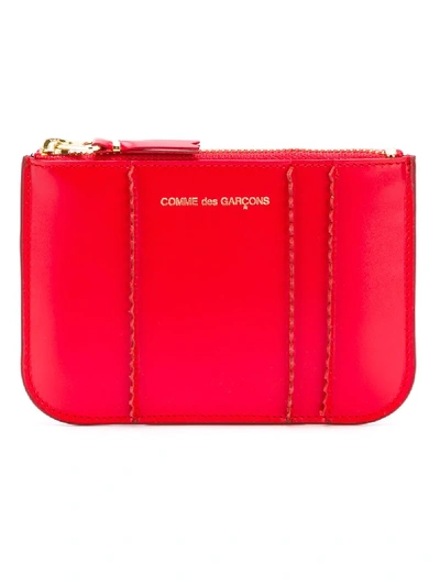 Comme Des Garçons 'raised Spike' Wallet In Red