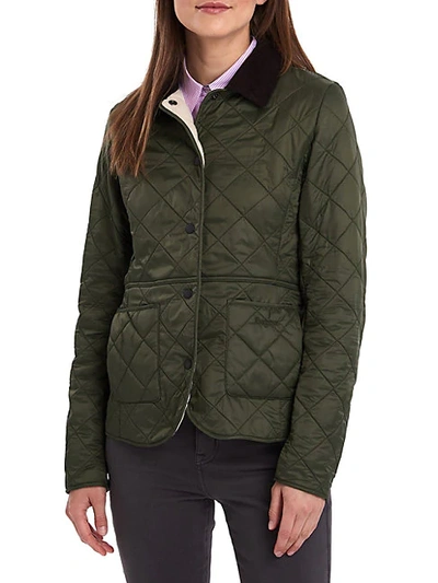 Barbour Deveron Quilted Jacket In Olive