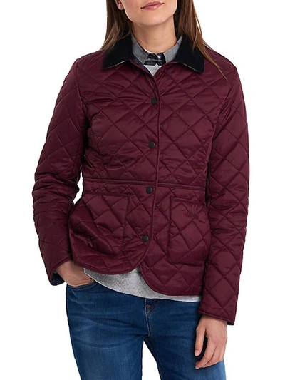 Barbour Deveron Quilted Jacket In Bordeaux