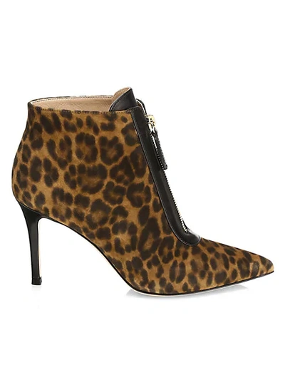 Gianvito Rossi Women's Texas Leopard-print Leather Ankle Boots