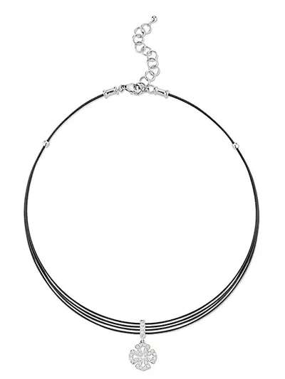 Alor 18k White Gold, Stainless Steel & Diamond Necklace